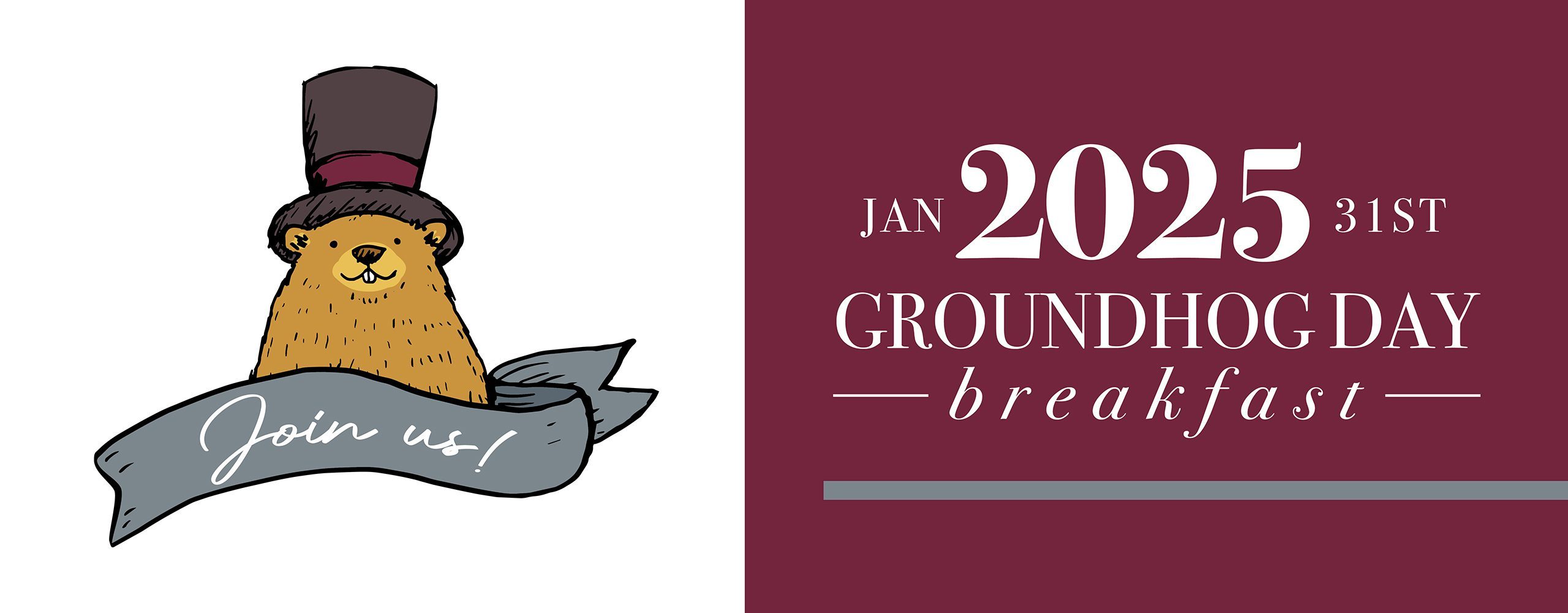 Join us for Concord University's Annual Groundhog Day Breakfast on January 31, 2025