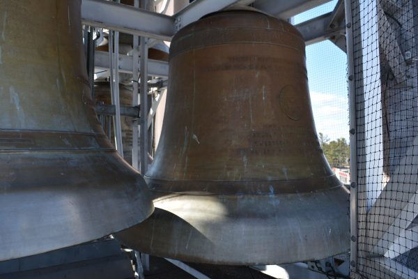 A photo of the bells inside Concord University's carillon