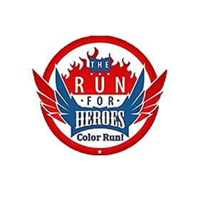 The run for heroes color run logo