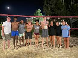 An intramural sand volleyball team at Concord University