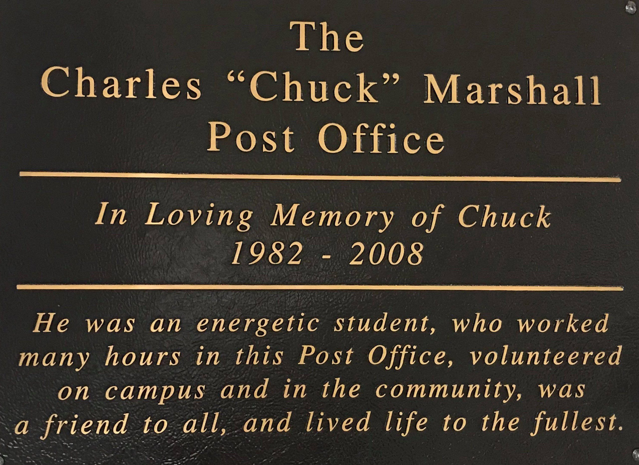 Plaque reading The Charles 