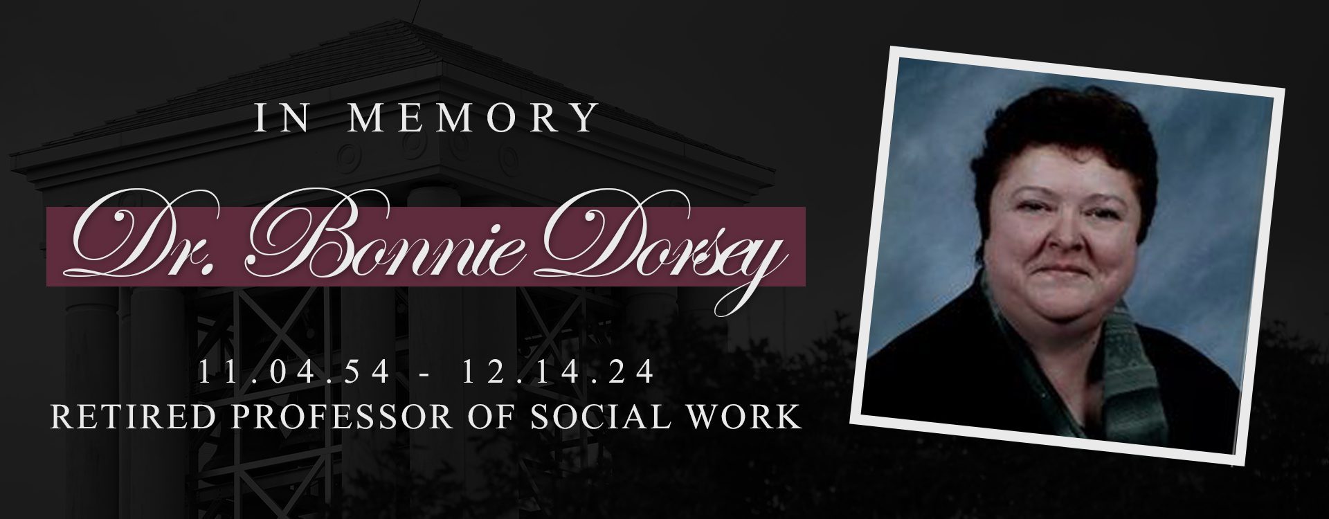 In memory of Dr. Bonnie Dorsey, retired Concord University professor of social work